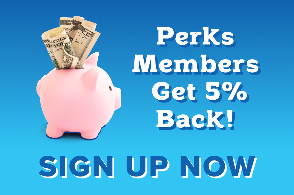 Perks members get 5 percent back — sign up now
